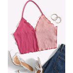 Top halter ribete en forma de lechuga