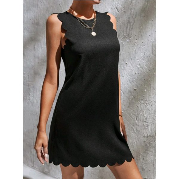 Tall Vestido túnico ribete en abanico/ Talla L-XL