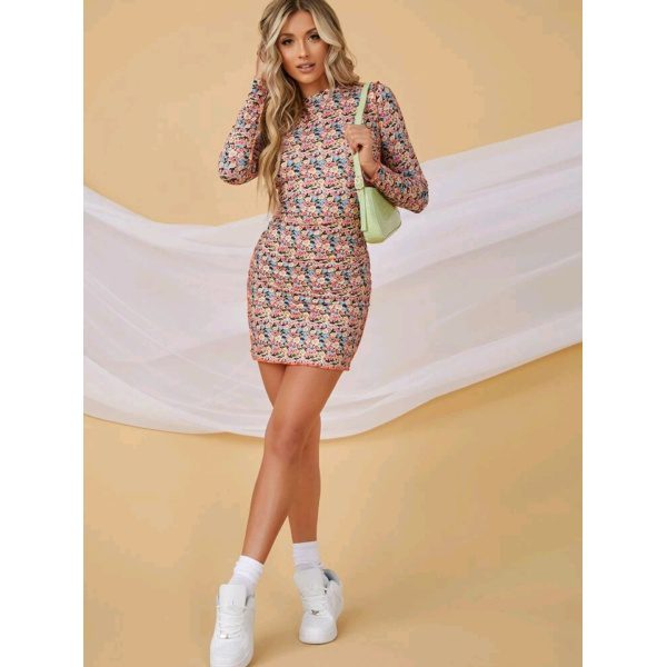 BAE Vestido Drapeado Floral Sexy/ Talla L-XL
