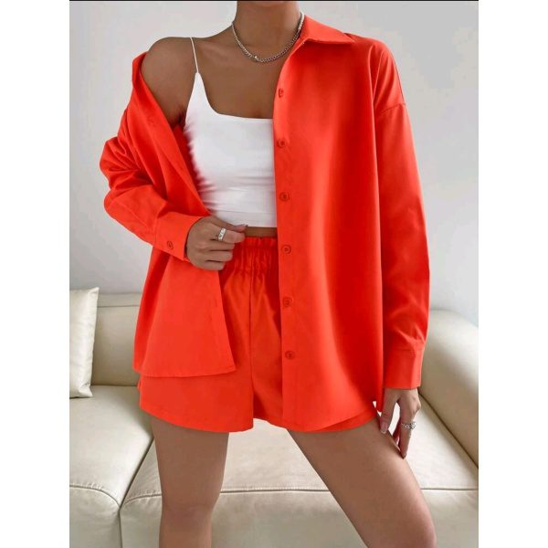 Shorts con blusa de hombros caídoS/ Talla L