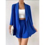 Blazer unicolor de cuello esmoquin & Shorts/ Talla L